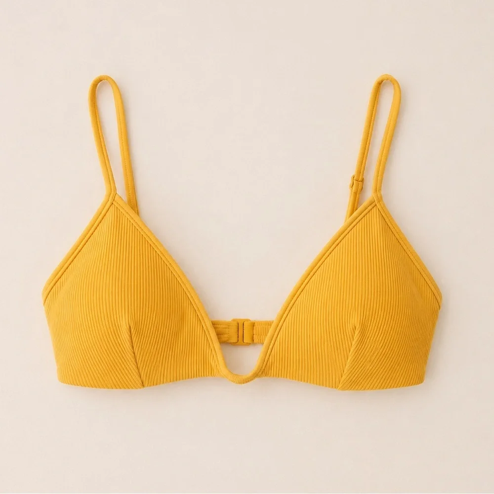L*SPACE Helena Triangle Bikini Top Sunshine Gold